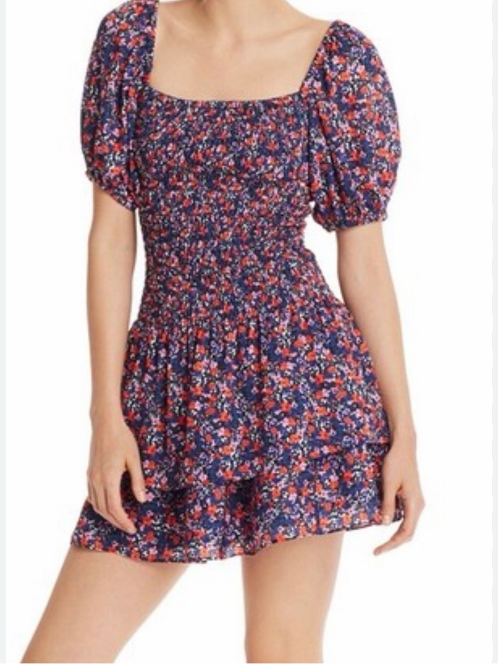 PARKER floral smocked bodice dress